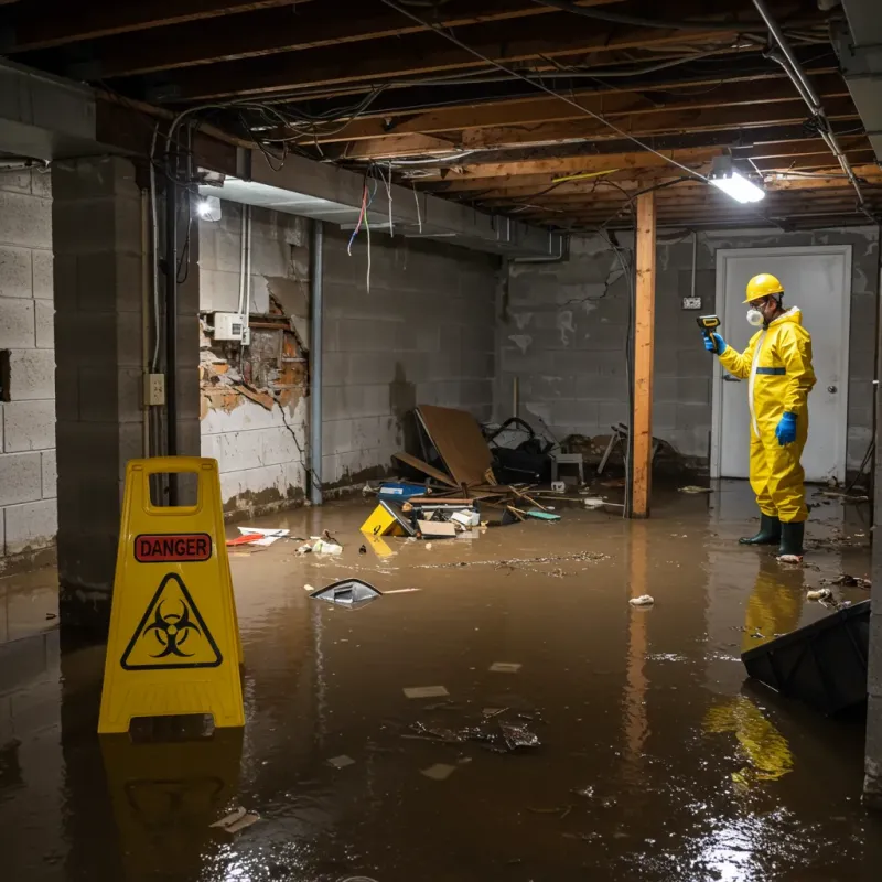 Flooded Basement Electrical Hazard in Hastings, MI Property